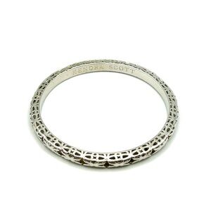 Kendra Scott Silver Tone Filigree Bangle Bracelet 8” EUC